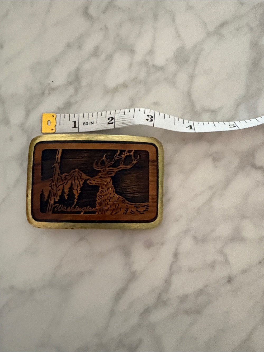 Trinity Brown and Gold Buck Silhouette Belt Buckle
